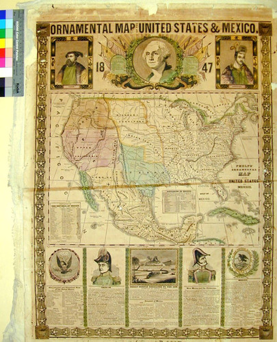 Ornamental Map of the United States & Mexico