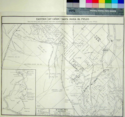 Eastern (Cat Cañon) Santa Maria oil fields : data for anticlines and canyons from maps accompanying United States Geological Survey Bulletin No. 322