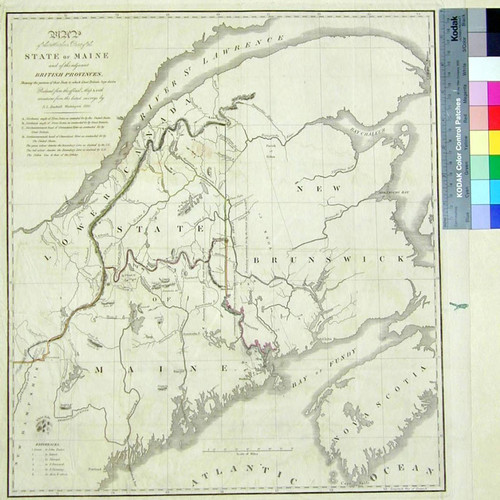 Map of the northern part of the State of Maine and of the adjacent British provinces : shewing the portion of that state to which Great Britain lays claim reduced from the official map A with corrections from the latest surveys / by S.L. Dashiell