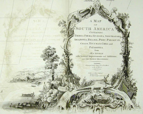 A Map of South America containing Tierra-Firma, Guayana, New Granada, Amozonia, Brasil, Peru, Paraquay, Chaco, Tucuman, Chili, and Patagonia