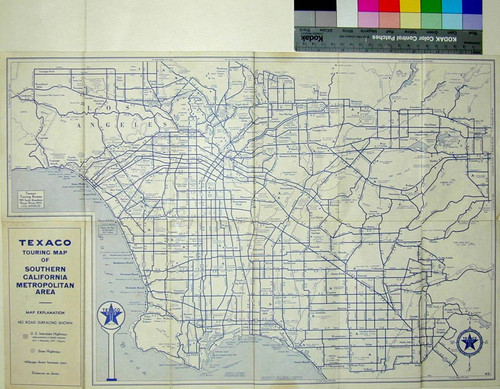 Texaco touring map of Southern California metropolitan area