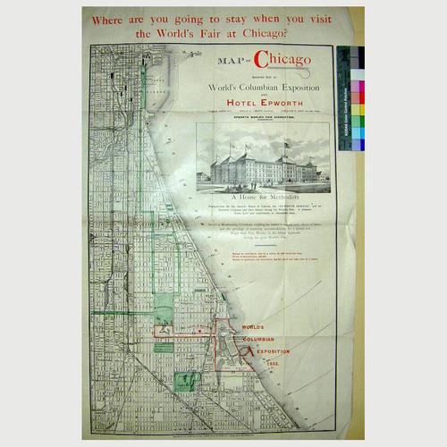 Map of Chicago : showing site of World's Columbian Exposition and Hotel Epworth