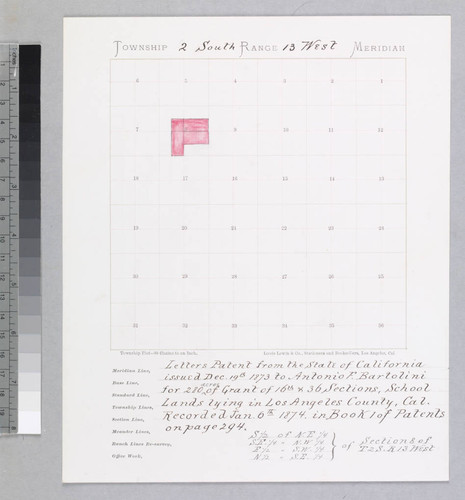 Moerenhaut, Jacob Antony - township grid - Bartolini 280 acres