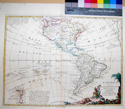 L'America divisa Ne' soui principali Stati di Nouva Projezione
