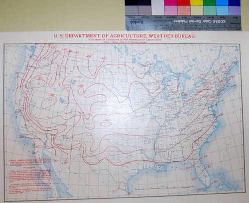 Lowest Temperatures ever observed at the regular weather bureau and selected cooperative stations. (Fahrenheit.)