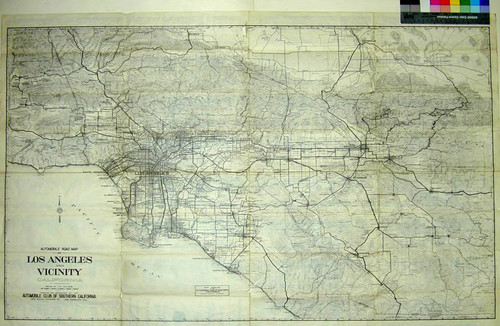 Automobile road map of Los Angeles and vicinity California