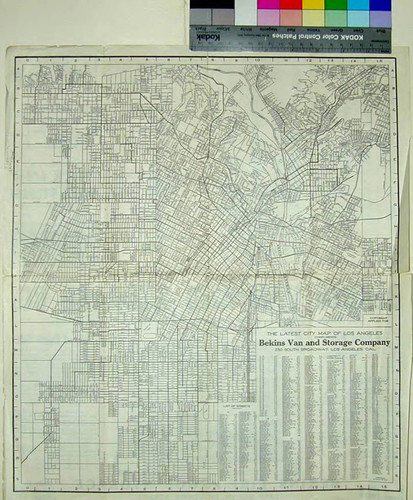 The latest city map of Los Angeles : compliments of Bekins Van and Storage Company