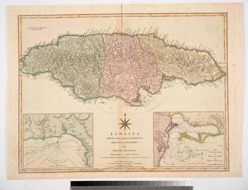 Jamaica from the latest surveys; Improved and Engraved by Thomas Jefferys Geographer to the King