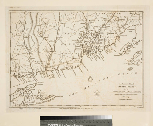 Accurate Map of Rhode Island, Part of Connecticut and Massachusets (sic), Showing Admiral Arbuthnot's Station in Blocking up Admiral Ternay