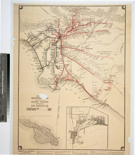 Official transportation map of electric systems centering in Los Angeles, Cal.; Pacific Electric Ry. Co.'s lines ; Los Angeles & Redondo Ry. Co.; Los Angeles Pacific Co