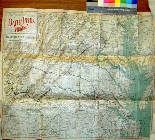 Map showing the location of battle fields of Virginia : compiled from official war records and maps for the Chesapeake & Ohio Railway Co