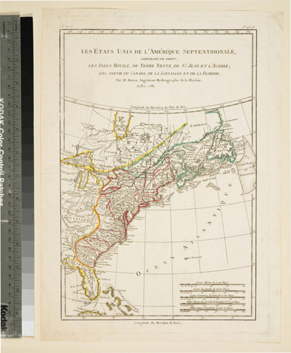 Etats Unis de l'Amérique Septentrionale, contenant en outre, Les Isles Royale, de Terre Neuve, de St. Jean et l'Acadie avec Partie du Canada, de la Louisiane et de la Floride