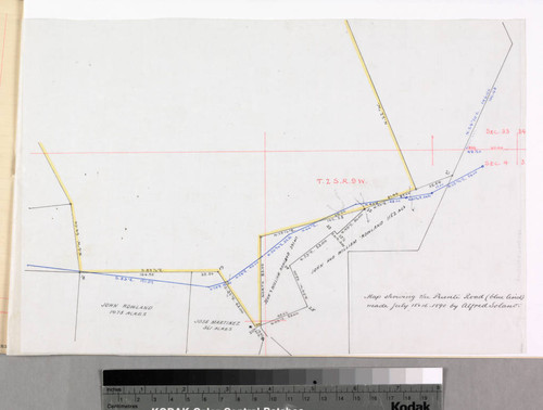 Map showing the Puente Road (blue lines)