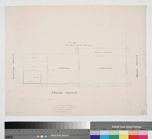 Los Angeles : S. Hellman lots on Third Street, Spring to Main Streets