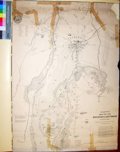 Elliott's Map of the Battlefield of Gettysburg Pennsylvania : Made from an accurate survey of the ground by transit and chain