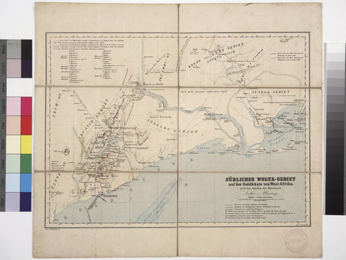 Südliches Wolta-Gebiet auf der Goldküste von West-Afrika nach den Angaben der Missionaire Locher & Plessing