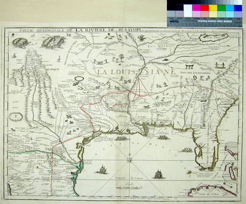 Partie Meridionale de La Riviere de Mississipi, et ses environs, dans la Amerique Septentrionale, Mis au jour par N. de Fer. Geographe de sa Majeste Catolique 1718