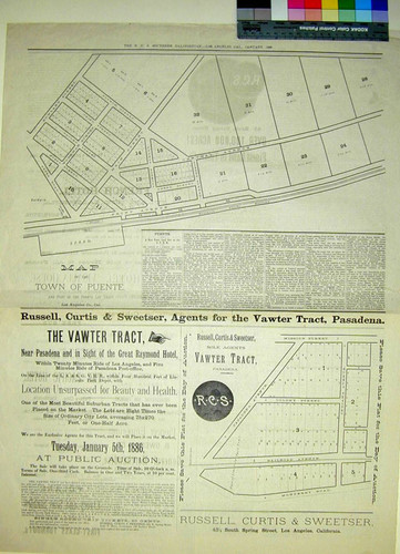 Map of the Town of Puente and part of the Puente Lot Tract, Los Angeles, Cal