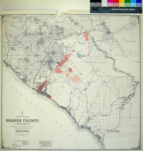 The official map of Orange County California and portions of adjoining counties : compiled from official and private surveys