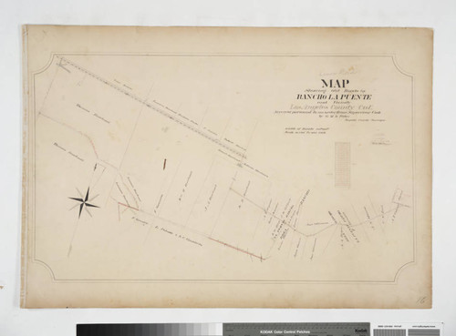 Map showing Old Roads in Rancho La Puente and vicinity, Los Angeles County, Calif. (also called Lemon Road)