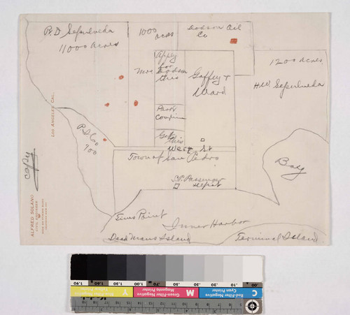 Sketch map: Town of San Pedro and surrounding parcels