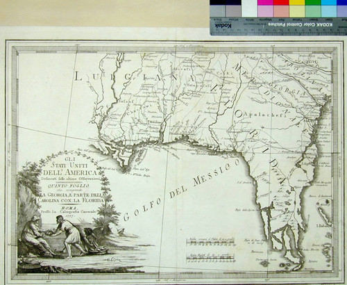 Gli Stati Uniti dell' America delineati sulle ultime Osservazioni. Quinto Fogloi che comprende La Georgia, e parte della Carolina con. la Florida