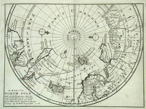 Map of the North Pole With all the Territories that lye near it, known to us &c. According to the latest discoveries, and most Exact Observations. Agreable [sic] to Modern History