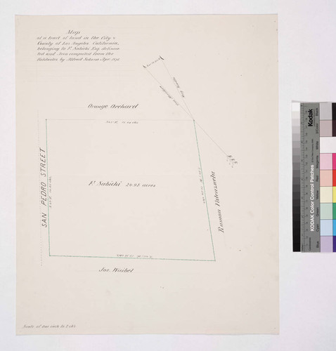 Map of a tract of Land in the City & County of Los Angeles California.; belonging to F. Sabichi Esq