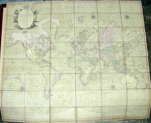 Bowles's New Four-Sheet Map of the World on Mercator's Projection Exhibiting the Several Quarters of the Globe divided into their respective Empires, Kingdoms, States, &c. agreeable to latest Treaties and Political Regulations now existing Together with all the New Discoveries and most interesting Tracks of those eminent circumnavigators Cook, Byron, Bougainville, Perouse, Vancouver, &c