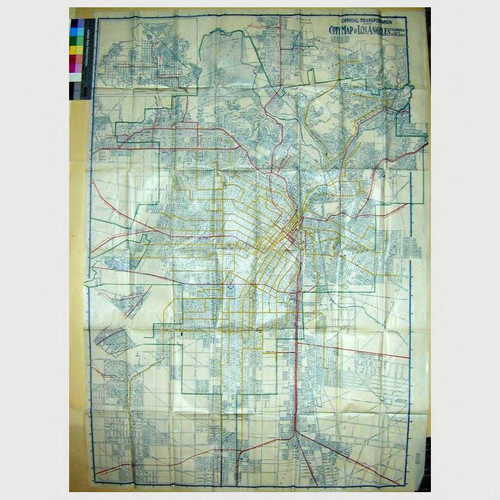 Official transportation and city map of Los Angeles California and suburbs