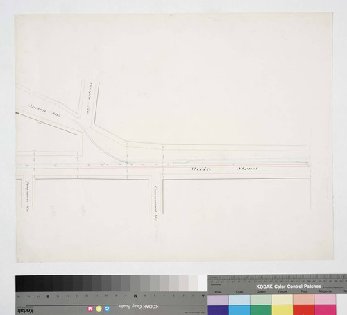 Proposed route described in the application of I.W. Hellman for a franchise for a Street Rail