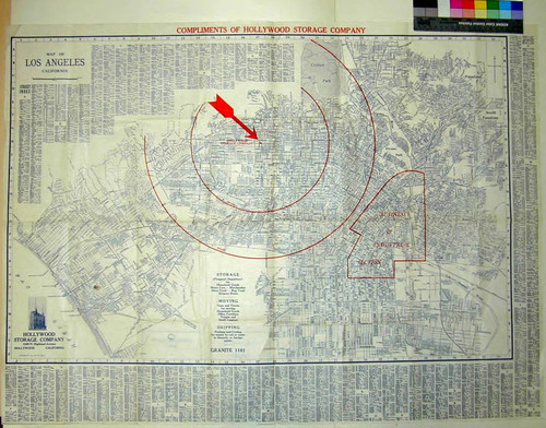 Map of Los Angeles California : compliments of Hollywood Storage Company