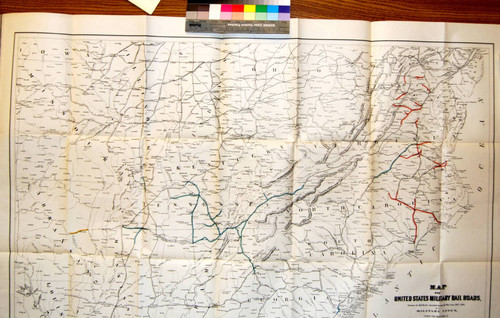 Map of the United States Military Rail Roads : showing the rail roads operated during the war from 1862-1866, as military lines, under the direction of Bvt. Brig. Gen. D. C. McCallum, Director and General Manager