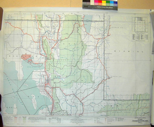Utah Transportation Map : highways, railroads, canals, air lines and dredged channels