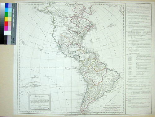 Amérique ou Indes Occidentales, avec les Nouvelles Découvertes du Capite. Cook, depuis le Détroit de Behrings ou du Nord, dans l'Océan Pacifique du Nord et Sud