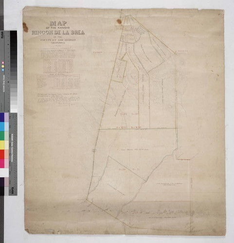 Map of the Rancho Rincón de la Brea subdivision