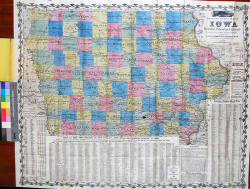 Official state map of Iowa : sectional, township & railroad compiled from official surveys & records