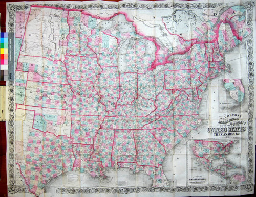 Colton's New Railroad & County Map of the United States The Canadas &c