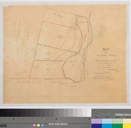Map of the Slauson Tract on the San Antonio Ranch