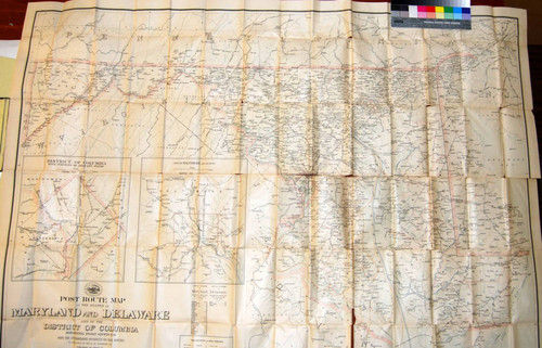 Post route map of the states of Maryland and Delaware and of the District of Columbia : Showing post offices with the intermediate distances on mail routes in operation on the 1st of December, 1903