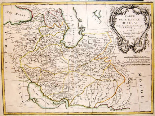 Carte de l'Empire de Perse Projeltée et assujeltie aux observations Astron / par Mr. Bonne Hydrographe du Roi