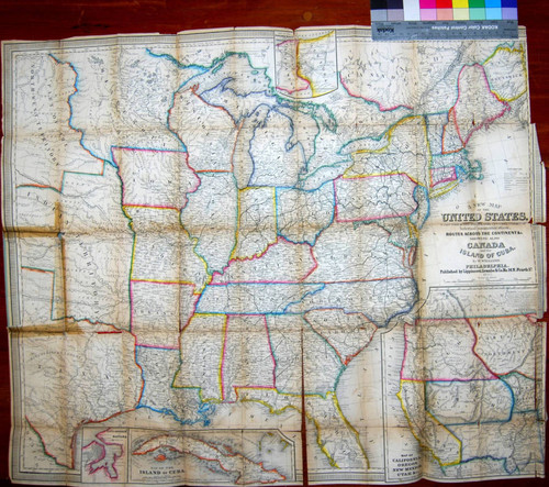 A new map of the United States : upon which are delineated it's vast works of internal communication, routes across the continent, &c., showing also Canada and the Island of Cuba / by W. Williams