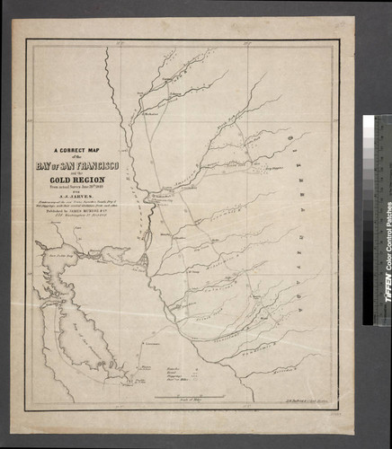 A correct map of the Bay of San Francisco and the gold region : from actual survey June 20th, 1849 for J. J. Jarves