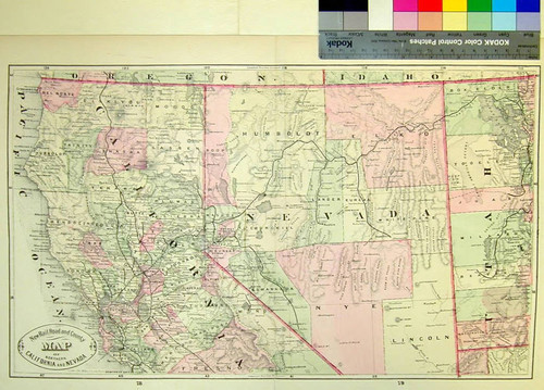 New Rail Road and County Map of Northern California and Nevada
