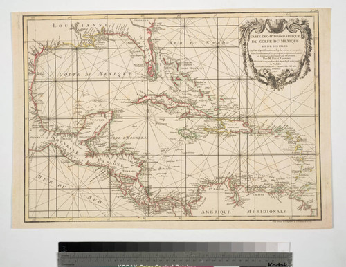 Carte Geo-Hydrographique du Golfe du Mexique et de ses Isles Construite d'apres les mémoires le plus récens, et assujeties, pour l'emplacement de ces principales positions aux Latitudes et Longitudes, déterminées par Observation. Par M. Rizzi Zannoni, de bla Société Cosmographique de Gottinque, Proff. de Géographe