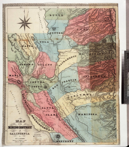 Map of the mining district of California / by Wm. A. Jackson