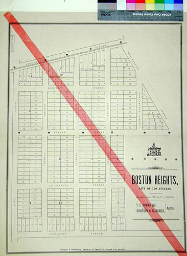 Boston Heights, City of Los Angeles / surveyed June, 1887, by V.J. Rowan