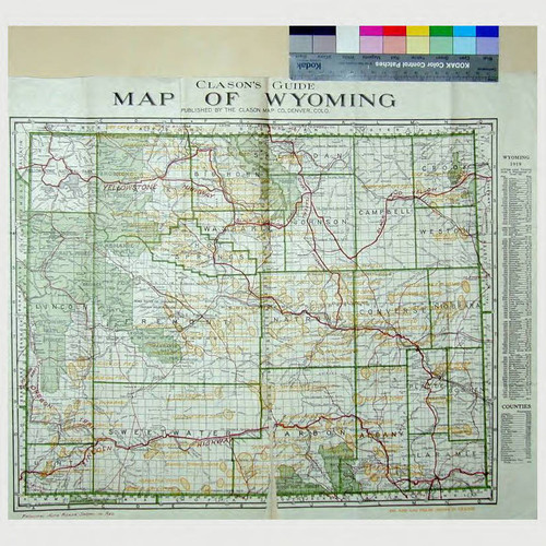 Clason's guide map of Wyoming