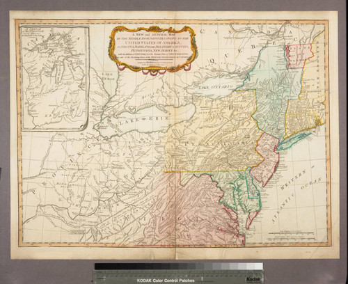 A new and general map of the middle dominions belonging to the United States of America, viz. Virginia, Maryland, the Delaware-Counties, Pennsylvania, New Jersey &c. with the addition of New-York, & of the greatest part of New England &c. as also of the bordering parts of the British possessions in Canada. London: Published by Laurie & Whittle, No. 53 Fleet Street, as the Act Directs, 12th May, 1794