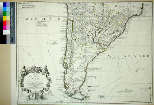 Carte du Paraguay, du Chili, du Détroit de Magellan &ca. Dressée sur les Descriptions des PP. Alfonse d'Orvalle, et Nicolas Techo, et sur les Relations et memoires de Brouwer, Narbouroug, Me. de Beauchesne &c. Par Guillaume De L'Ilse Geographe de l'Academie Royale des Sciences